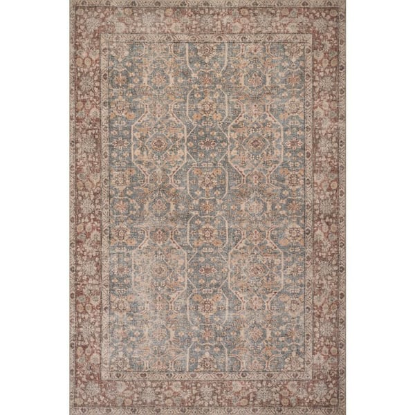 Corali Traditional Vintage & Distressed Blue 8 ft. x 10 ft. Indoor Area Rug