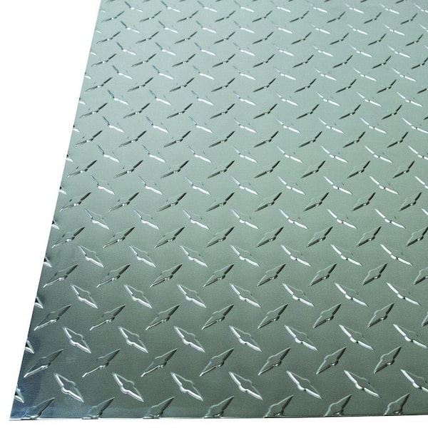 M-D Building Products 36 in. x 36 in. x 0.025 in. Diamond Tread Aluminum Sheet in Silver