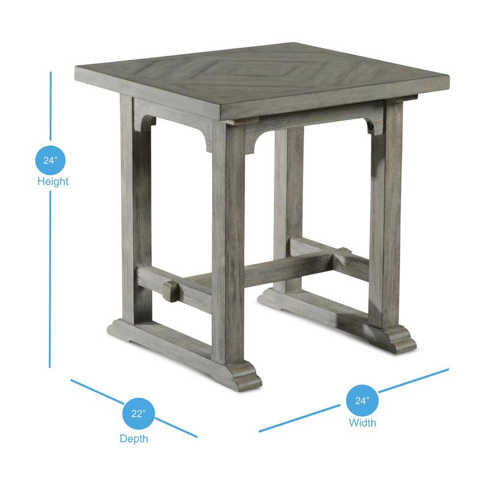 Whitford Gray Rectangular Wood and Metal End Table