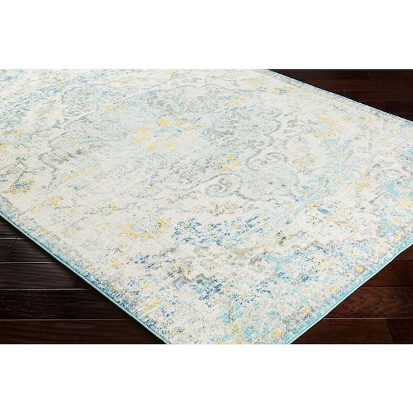 Demeter Teal Doormat 3 ft. x 5 ft. Area Rug