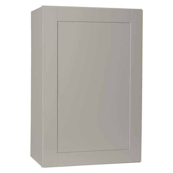 Hampton Bay Shaker 24 in. W x 12 in. D x 42 in. H Assembled Wall Kitchen Cabinet in Dove Gray