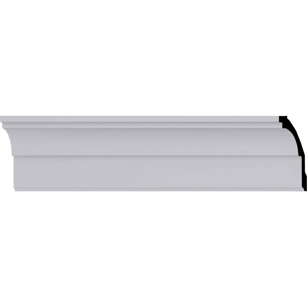 Primed White Polyurethane Classic Crown Moulding Sample, 12" Length