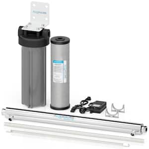 Quantum Series Whole House UV Water Filtration System with Triple Purpose and Siliphos Water Filter - 12GPM Chrome