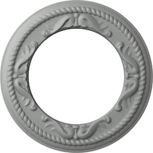 12-1/4" x 7-1/2" I.D. x 7/8" Roped Medway Urethane Ceiling Medallion (Fits Canopies upto 7-1/2"), Primed White