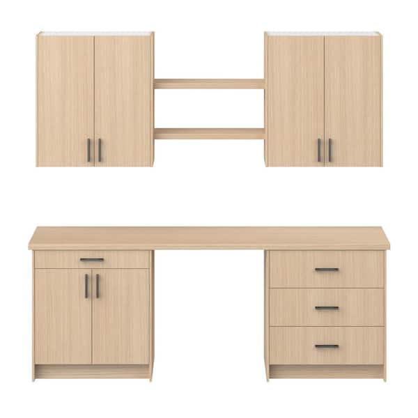 Timberline 90 in. W x 89.5 in. H x 24 in. D Mojavi Oak Office Base Cabinet Bundle
