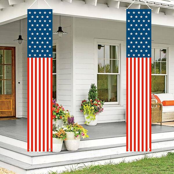 Patriotische Dekoration Für Den 4. Juli – Banner & Türdekoration „Gott Segne Amerika“, Für Indoor/Outdoor