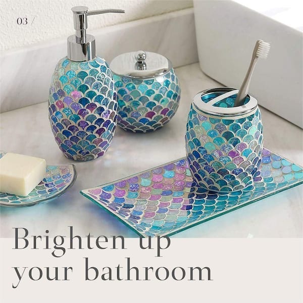 https://images.thdstatic.com/productImages/d74dee2f-c107-4074-9013-a50caac1a1ee/svn/elegant-blue-mosaic-glass-bathroom-accessory-sets-b087g67573-4f_600.jpg
