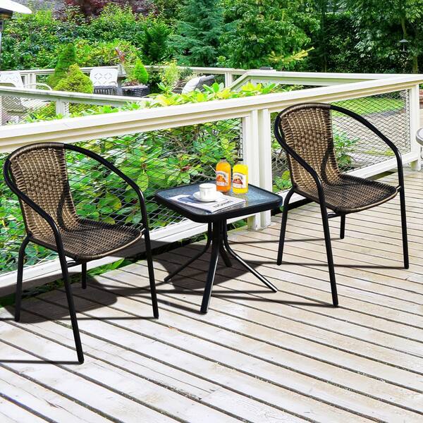 rattan dining chairs garden