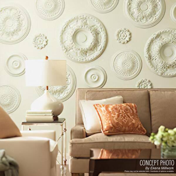 Ekena Millwork Ceiling Medallion - 18 1/2" OD, 1 1/8" ID, Urethane, Primed For Paint - View #5