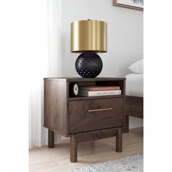 Calverson Brown 1 Drawer 19.69 in. W Nightstands