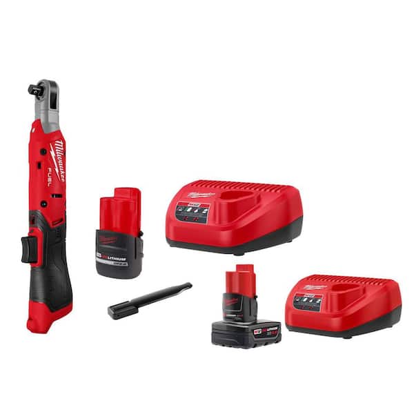 M12 FUEL 12V Lithium-Ion Compact 3/8 in. Cordless Ratchet Kit with Battery, Charger, Bag, and 4. 0AH Starter Kit