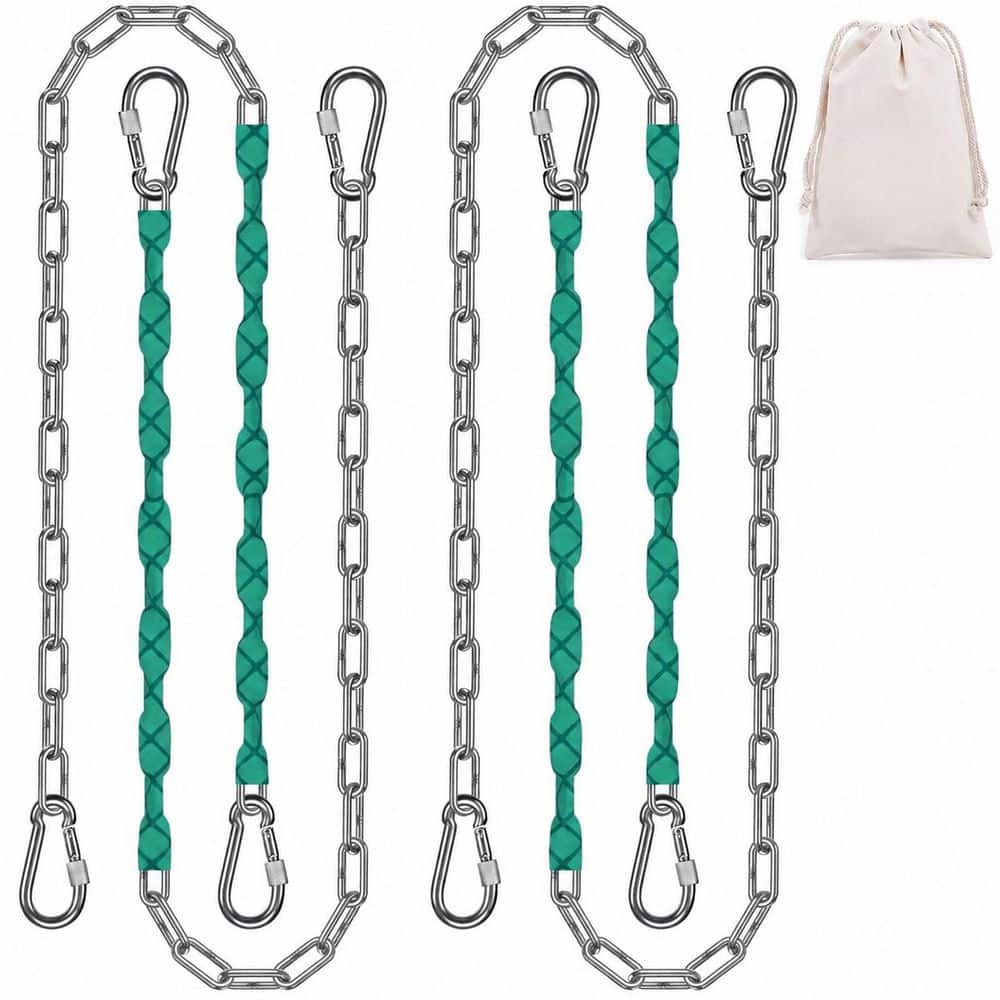 Stainless Steel Hanging Chair Chains Swing Chain 4-Pack with Carabiners for Hammocks Punching Bags Swings