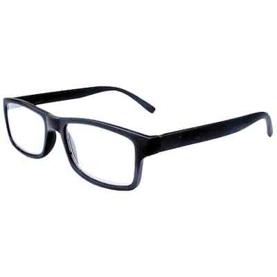 Reading Glasses Retro Black 2-Pair 2-Cases 1.25 Magnification