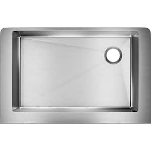 Crosstown 36 in. Farmhouse/Apron-Front Single Bowl 18-Gauge Polished Satin Stainless Steel Kitchen Sink Only