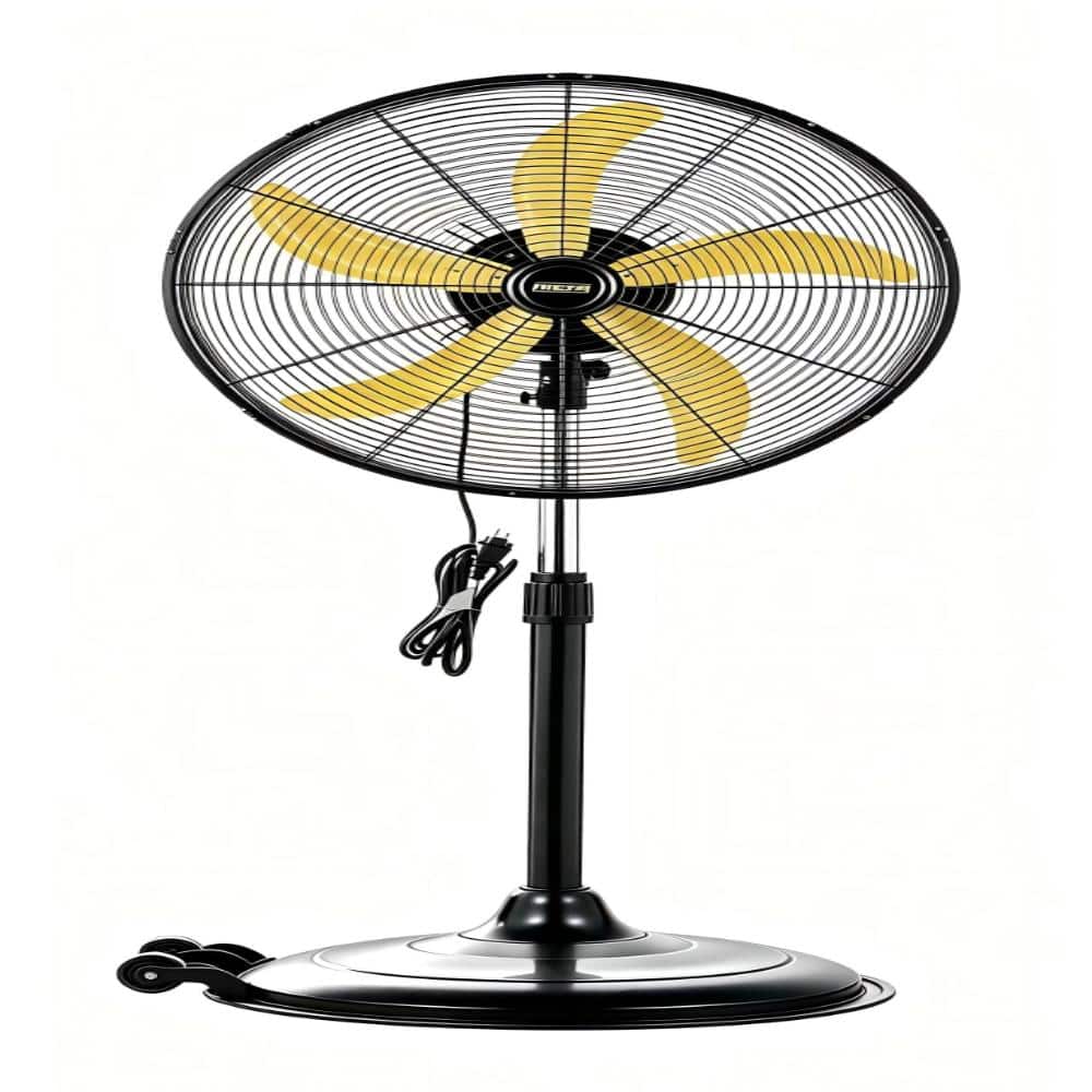 5000 CFM 20 in. 3-Speeds High Velocity Pedestal Oscillating Fan In Yellow with Drumhead Powerful 1/5 HP Motor price history on PriceWatchPro