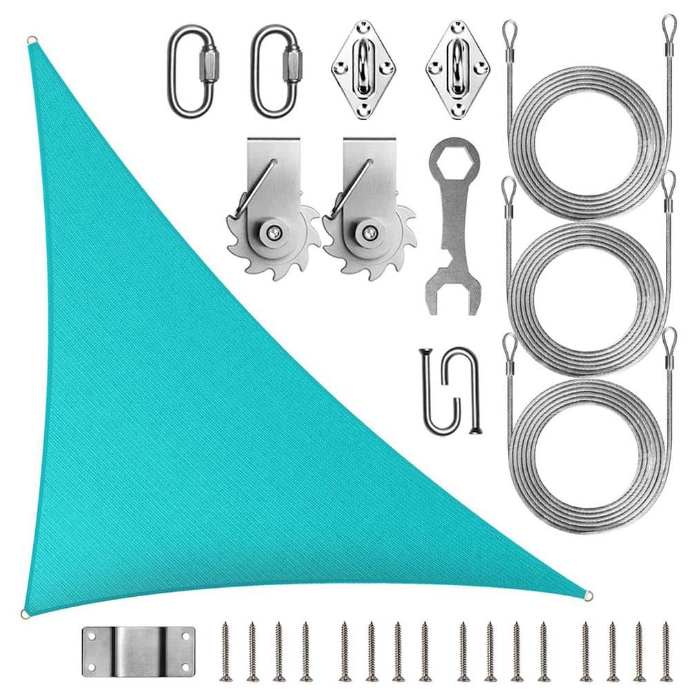 12 ft. x 12 ft. x 17 ft. Right Triangle Sun Shade Sail Canopy Fabric Cloth with Hardware TAWAL-Turquoise price history on PriceWatchPro