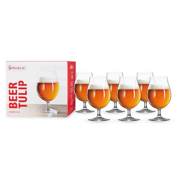 Spiegelau 15.5 oz. Beer Tulip Glasses European-Made Lead-Free Crystal, Modern Beer Glasses, Dishwasher Safe, Gift Set (Set of 6)