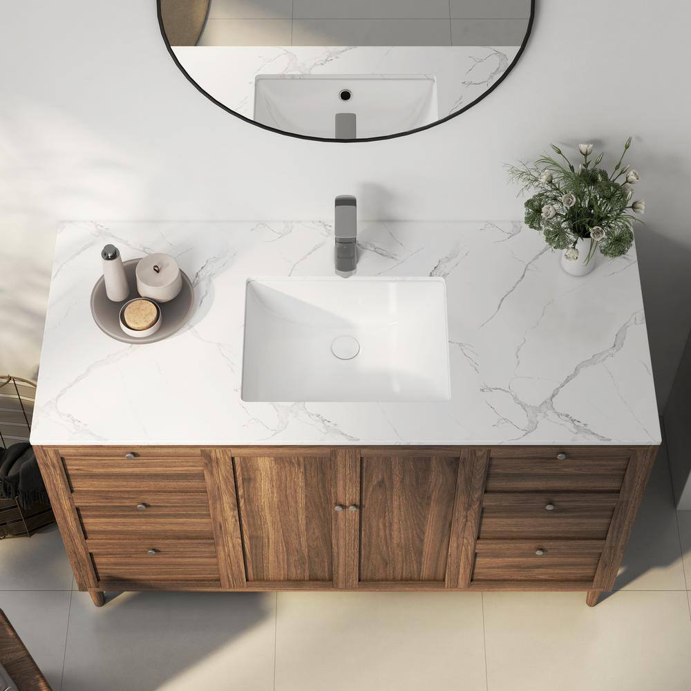 Denbigh 18" White Ceramic Rectangular Undermount Bathroom Sink