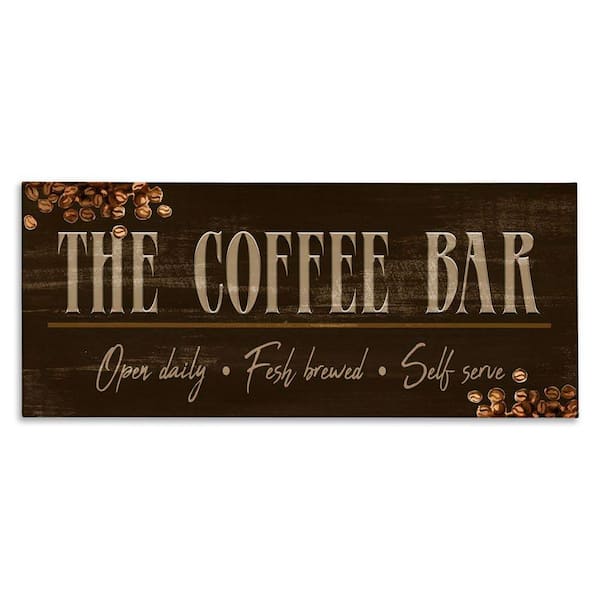 Rustic Coffee Bar Sign by Kim Allen Unframed Graphic Art Print Typography 24 in. x 10 in.