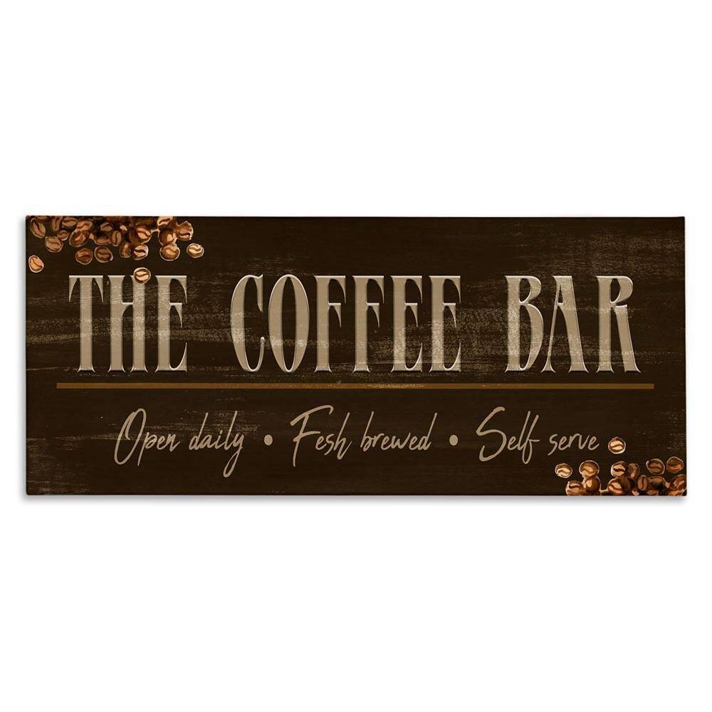 Rustic Coffee Bar Sign by Kim Allen Unframed Graphic Art Print Typography 48 in. x 20 in. price history on PriceWatchPro