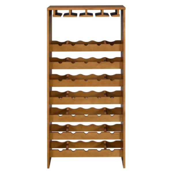 35-Bottle 7-tier Oak Wine Rack