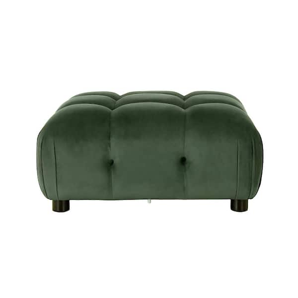 Noble House Lismore Forest Green Tufted Ottoman