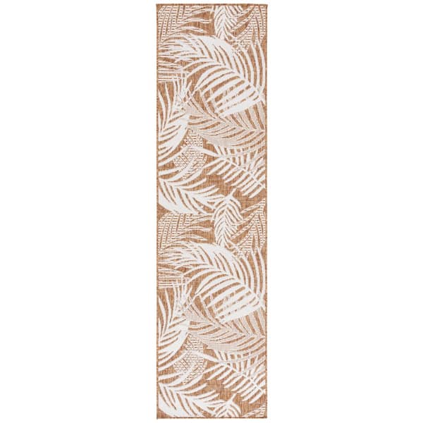 Beach House Brown/Ivory 2 ft. x 6 ft. Oversized Tropical Indoor/Outdoor Runner Rug
