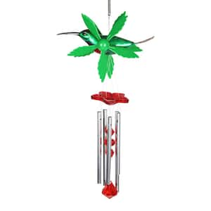 7 in. WindyWing Whirligig Hummingbird Ruby Red Throat with Green Wings Plastic Wind Chimes