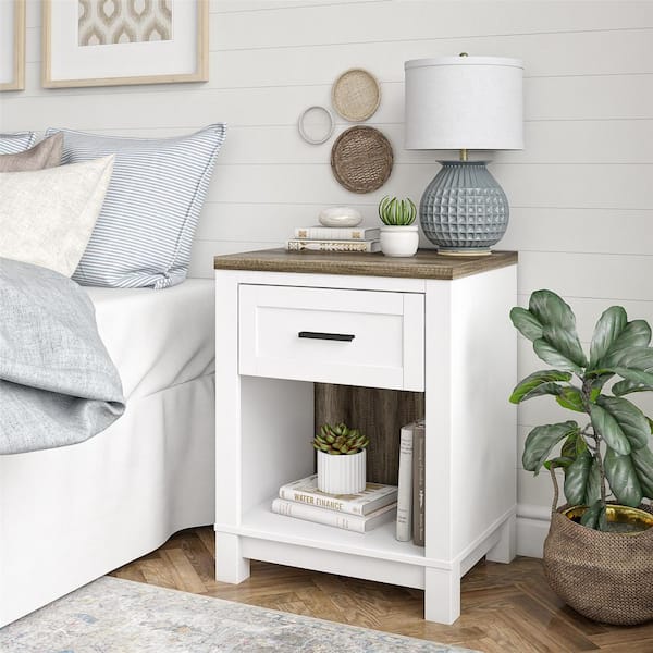 Ameriwood Home Fall River White Nightstand HD00019 - The Home Depot