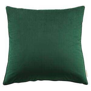 Enhance Green Solid French Piping 24 in. x 24 in. Performance Velvet Throw Pillow