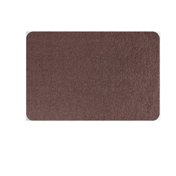 24 in. x 16 in. Non Slip PVC Bath Mat in Brown, Foot Scrubber Anti Slip Fast Drying Shower Mat for Tub, Floor, Bathroom