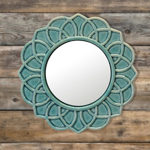 Stonebriar Collection 9 In X, Turquoise Decorative Wall Mirrors