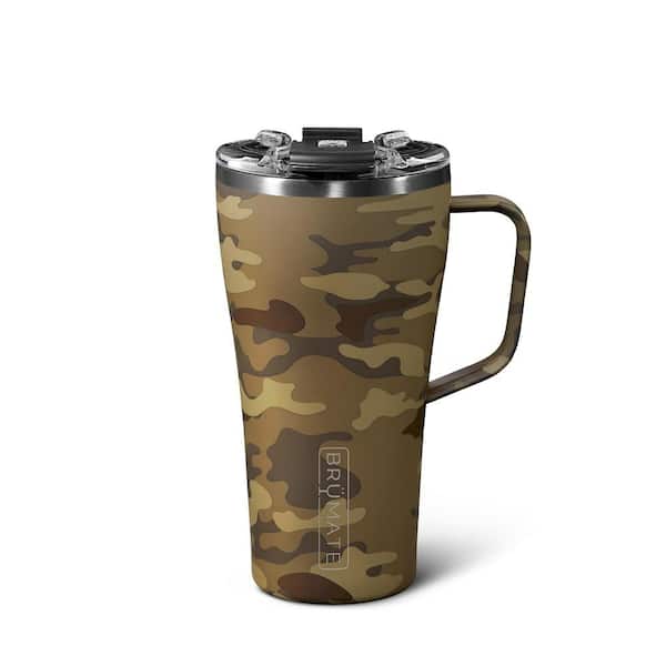 Adrinfly 22 oz. Brown Forest Camo Stainless Steel 100% Leak Proof Insulated Coffee Travel Mug Double Walled with Handle and Lid