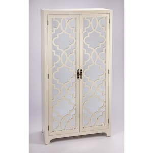 Morjanna White 76.5 in. H Tall Accent Storage Cabinet/Armoire with 3 Shelves
