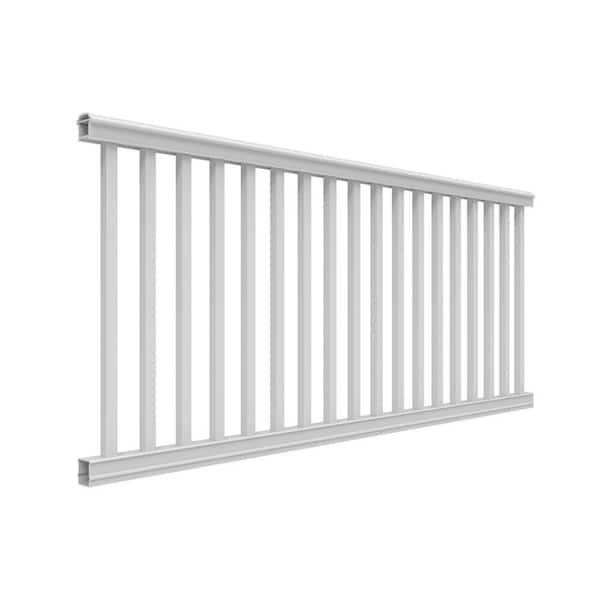8 ft. x 42 in. White Vinyl Bella Premier Series Rail Kit with Square Balusters