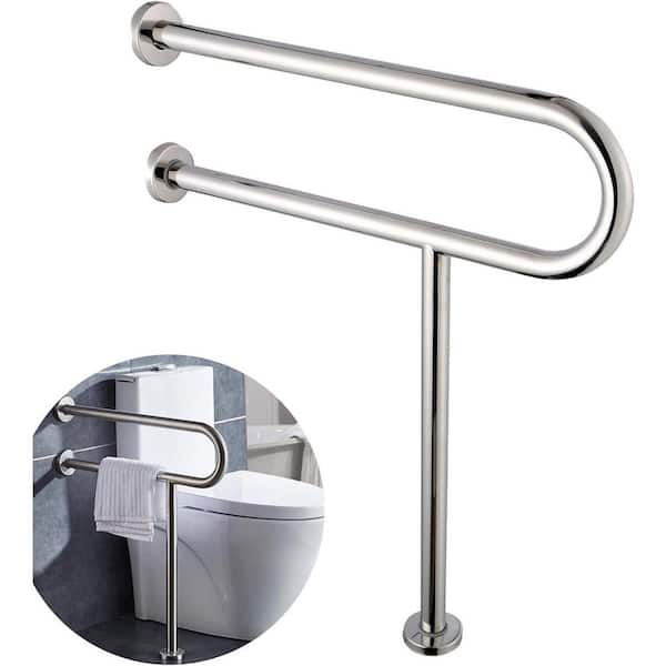 24 in. x 1.25 in. Stainless Steel Non-Slip Grab Bar for Toilet Safety Support with Concealed Screw Installation