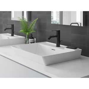 Brazn Vitreous China Rectangular Vessel Sink in White