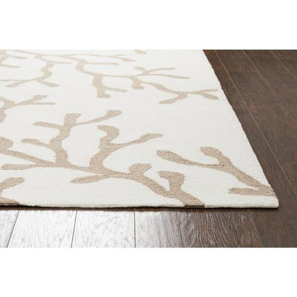 Rizzy Home Azzura Hill Khaki Floral 9 ft. x 12 ft. Indoor/Outdoor Area Rug