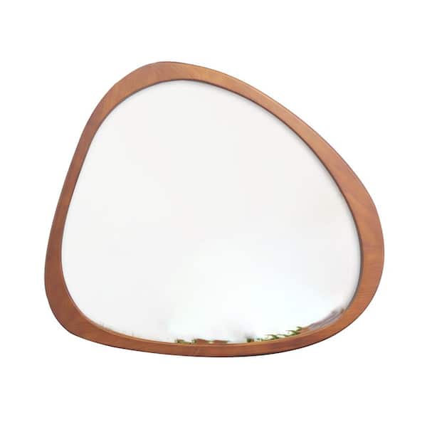 Unbranded 45 in. W x 39 in. H Novalty Framed Wall Bathroom Vanity Mirror in Brown, Solid Wood Mirror, 45 in. Dressing Mirror