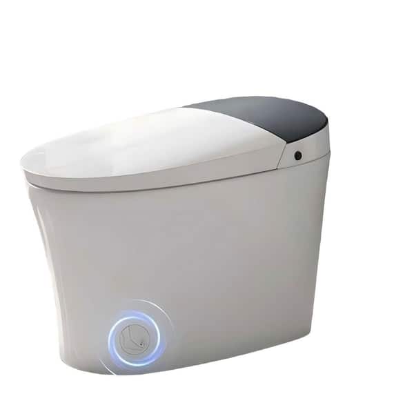 Tankless Elongated Smart Toilet Bidet in White with Auto Open and Close, Instant Warm Water, 1.1/1.6 Gal Per Flush