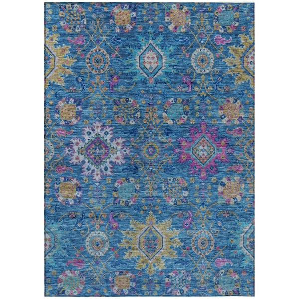 Chantille Machine Washable Indoor/Outdoor Abstract ACN2151 Blue 2 ft. 6 in. x 3 ft. 10 in. Area Rug
