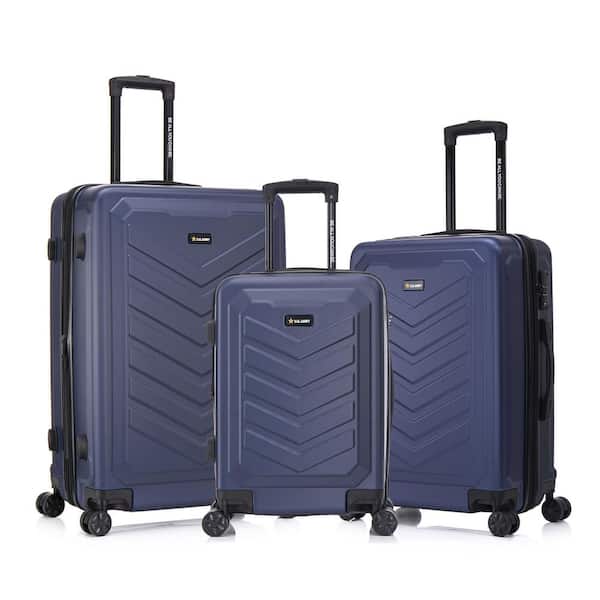 U.S. Army FOX PRO 3-piece Luggage Set 20"/24"/28" Expandable Suitcases with TSA Lock Navy Blue