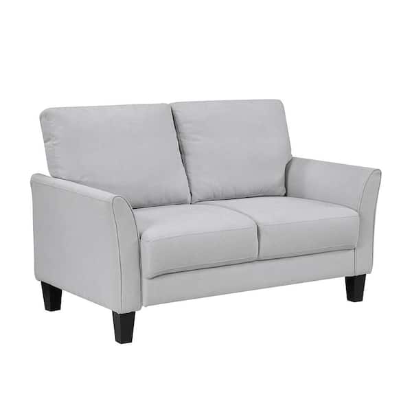 Tesoro 56 in. W Gray Textured Fabric 2-Seat Loveseat