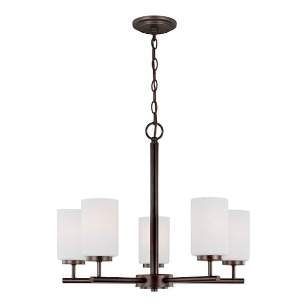 Generation Lighting Oslo 5-Light Burnt Sienna Contemporary Hanging ...