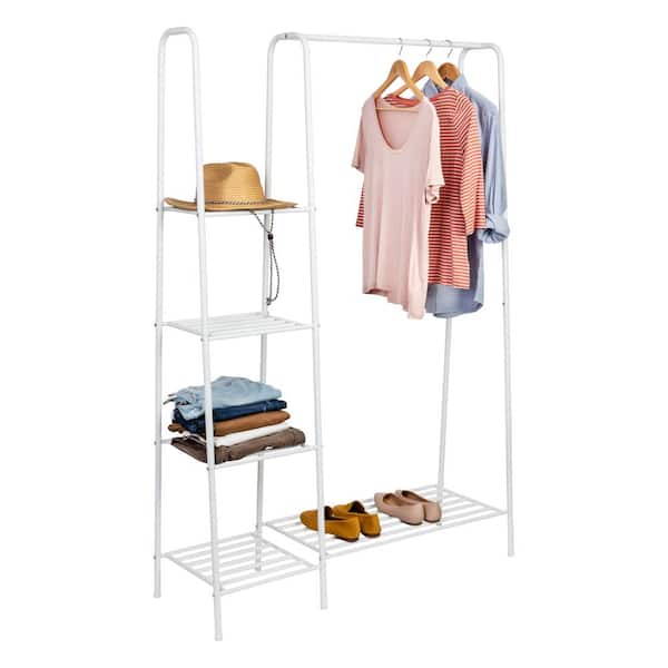 Honey-Can-Do White Steel Clothes Rack 45 in. W x 66 in. H