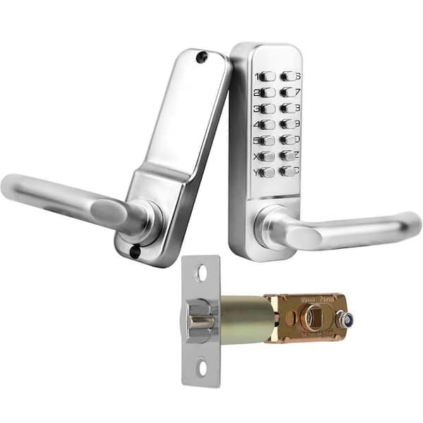 Unbranded Mechanical Door Lock with Adjustable Deadlatch Keyless Waterproof Keypad for Outdoor Indoor Use Silver
