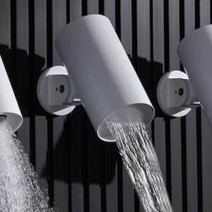 1-Spray Patterns with 6.9 GPM 3.15 in. Wall Mount Fixed Shower Head in White Waterfall Round