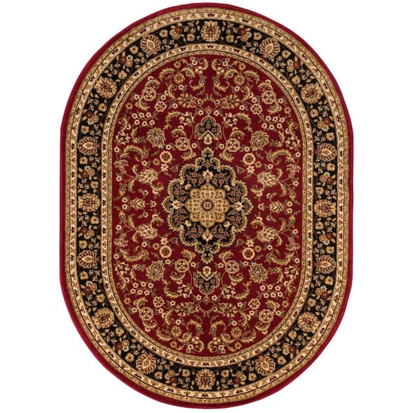 Well Woven Barclay Medallion Kashan Red 7 ft. x 10 ft. Oval Area Rug