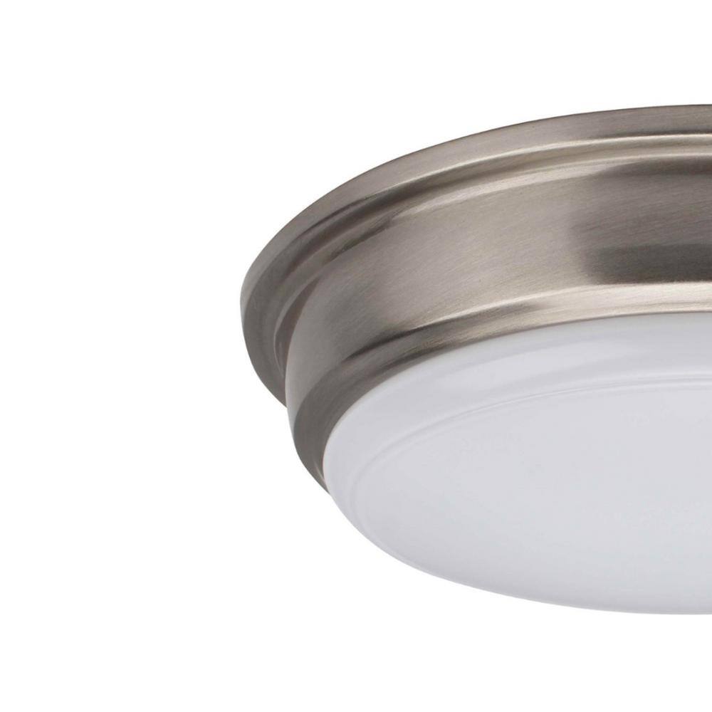 Brushed Nickel 13" LED Flush Mount Ceiling Light with Glass Shade