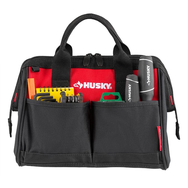【超目玉枠】 Husky HD60012-TH2PK (2-Pack) Bag Tool Zippered 4-Pocket in. 12 はさみ・カッター